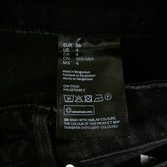 H&M black stretch cropped skinny jeans size 4 - Picture 6 of 8